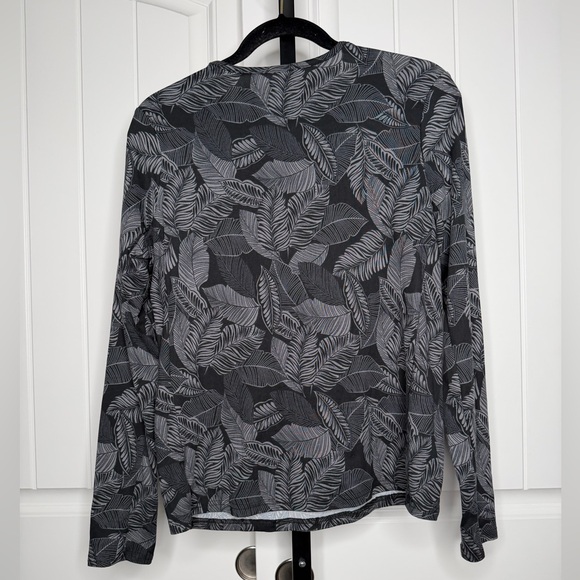 Hang Ten Women’s Sunray Gray Leaf Print Soft Long Sleeve - Picture 4 of 4